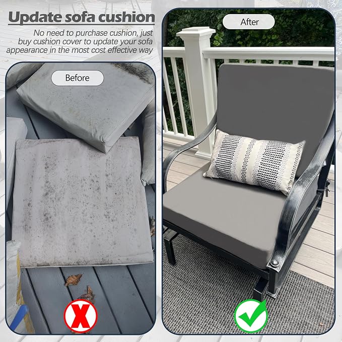 Sqodok Outdoor Cushion Covers 22x20 inch, Wicker Chair - Image 8