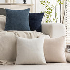 Set of 4 Soft Textured Decorative Throw Pillow Covers 18x18 Inch Cozy Farmhouse - Image 2