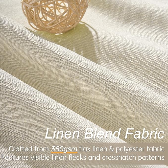 Topfinel Cream Ivory Blackout Curtains & Drapes 84 Inch Length - Image 3