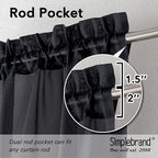 Simplebrand Black Sheer Curtains, 2 Panels Set - Image 4