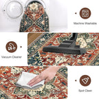 Yamaziot Washable Runner Rug, 3x6 Non-Slip Boho Vintage Hallway Kitchen Rug | - Image 6