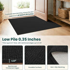KOZYFLY Black Runners Rugs for Hallway 2.5'x10', Washable Runner Rug, Woven Non - Image 4