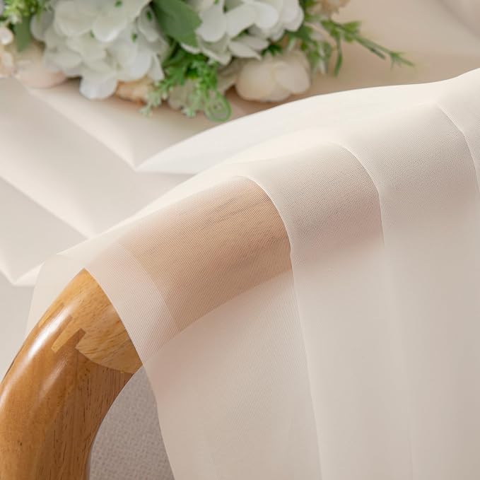Cream Sheer Curtains 78 inches Long 2 Panels Set - Image 11