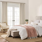 Cream Beige Curtains for Bay Windows, Sound Reducing Solid Window Treatment for - Image 4