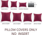 Fancy Homi 2 Packs Burgundy Red Decorative Throw Pillow Covers 16x16 Inch - Image 6