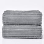 BEDELITE 3D Ribbed Jacquard Grey Fleece Throw Blanket - Image 8