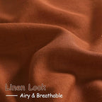 Rust Linen Curtains 84 Inch Length 2 Panels Set - Image 4