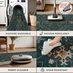Dark Green Oushak 3x4 Large Entryway Rug - Image 5