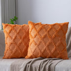 Set of 2 Soft Moroccan Throw Pillow Covers 20x20 Inch Plush Boho Decorative by Cozoomy