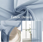 MIULEE Dusty Blue Sheer Curtains 54 X 63 Inches, 2 Panels | Solid Color - Image 3