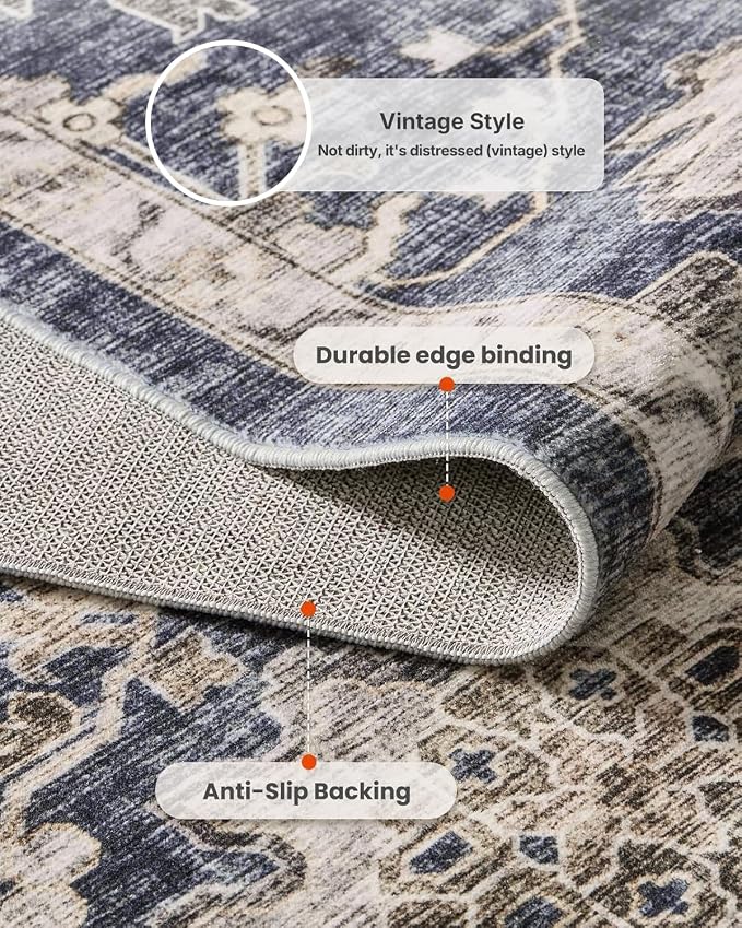 AMADA HOMEFURNISHING 2x3 Washable Area Rug, Low-Profile Entryway Rug - Image 8