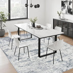 10x12 Area Rug Living Room: Modern Washable Soft Carpet Blue Grey | - Image 4