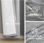 Yakamok Dove Grey Linen Textured Curtains 84 Inches Long - Image 6