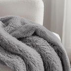 Bedsure GentleSoft Fluffy Grey Throw Blanket, Soft Sherpa Fleece Fuzzy Plush - Image 3