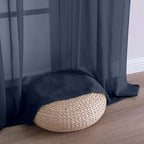 Sheer Navy Blue Curtains 108 Inches Long - Image 8