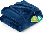 Utopia Bedding Fleece Bed Blanket California King Size Navy | Microfiber Plush by UTOPIABEDDING