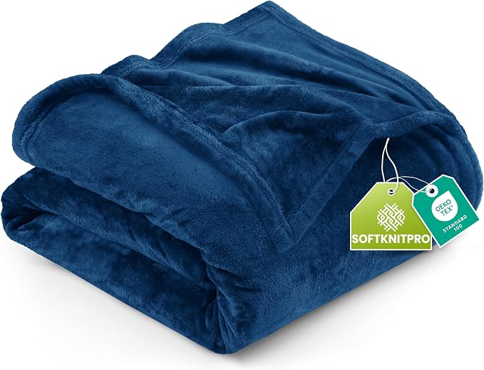 Utopia Bedding Ultra Soft Fleece Bed Blanket Twin Size Navy | Microfiber Plush by UTOPIABEDDING