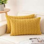Aegero Pack of 2 Corduroy Decorative Throw Pillow Covers 12x20 Inch by Unknown