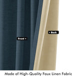 MIULEE 100% Blackout Linen Curtains 42 x 63 Inch Navy Blue 2 Panels | Thermal - Image 6