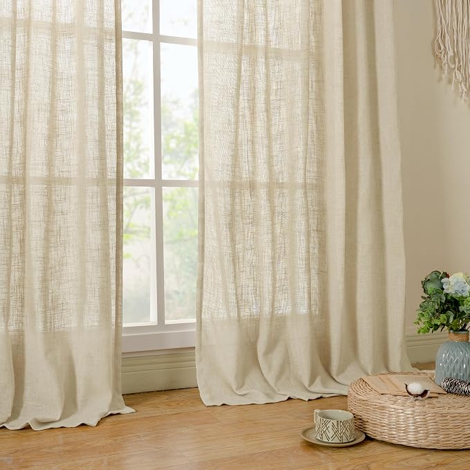 Light Filtering Linen Curtains 84 inches Long - Image 9