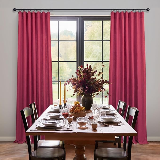Pitalk Hot Pink Curtains 63 Inch Length - Image 6