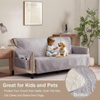 Soft Quilted Couch Cover with Pockets - Image 8