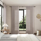 Brownish Grey Linen Curtains 90 Inch Length 2 Panels Set - Image 7