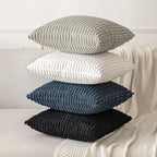 MIULEE Corduroy Decorative Throw Pillow Covers 20x20 Pure White Pack of 2 | - Image 4