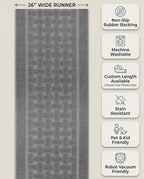 Runner Rug 17 ft, Extra Long Non-Slip Washable Rug, Rubber Backing, Rolled in - Image 5