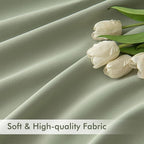 MIULEE Sage Green Back Tab Blackout Curtains 52x96 Inch Long 2 Panels Set | Rod - Image 6