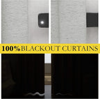 NICETOWN Grey 100% Blackout Curtain Panels, Thermal Insulated White Thermal - Image 2