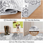 HEBE Hallway Runner Rug 2'x6', Washable Non Slip Kitchen Rug Runner | Soft Boho - Image 3