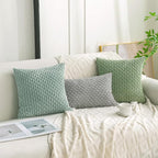 Set of 4 Sage Green Decorative Throw Pillow Covers 18x18 Inch Corduroy Pillow - Image 3