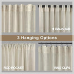 Pitalk Linen Sheer Drape 104 Inch Curtains - Image 5