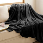 Bedsure GentleSoft Fleece Throw XL Blanket Black - Image 2