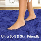 2x6 Royal Blue Fluffy Soft Runner Rug Non-Slip - Image 5