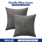 MIULEE Decorative Couch Throw Pillow Covers 18x18 Inch Dark Gray 2 Pack | - Image 7