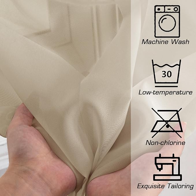 Taupe Sheer Curtains 84 inches Long - Image 4