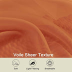 Orange Valances for Windows, Modern Solid Mini Small Window Curtains for Cafe - Image 3