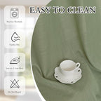 MYSKY HOME Sage Green Sheer Curtains 63 inch Length Semi Sheer Curtains - Image 8