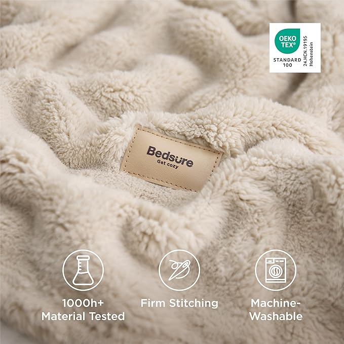 Bedsure Beige Twin XL Blankets for Bed - Image 5