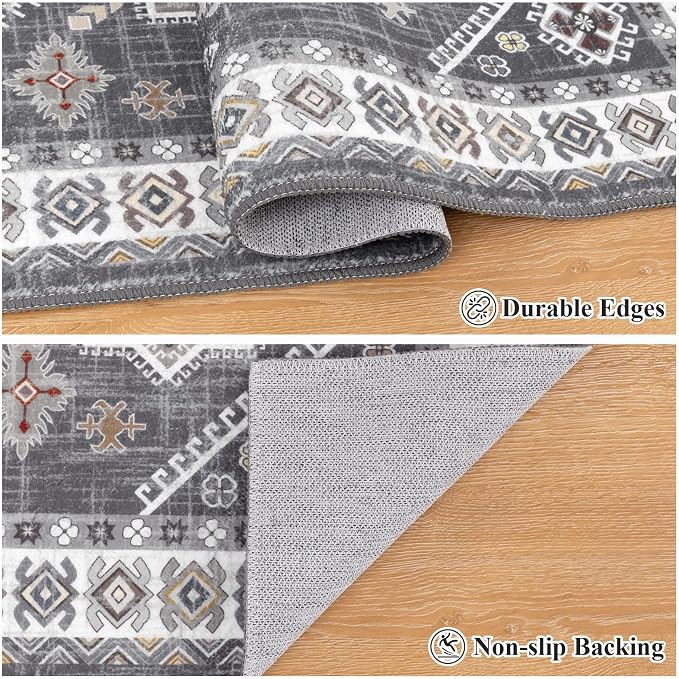 HEBE Boho Kitchen Mats for Floor 24''x96'', Non Slip Washable Runner Rug | - Image 6