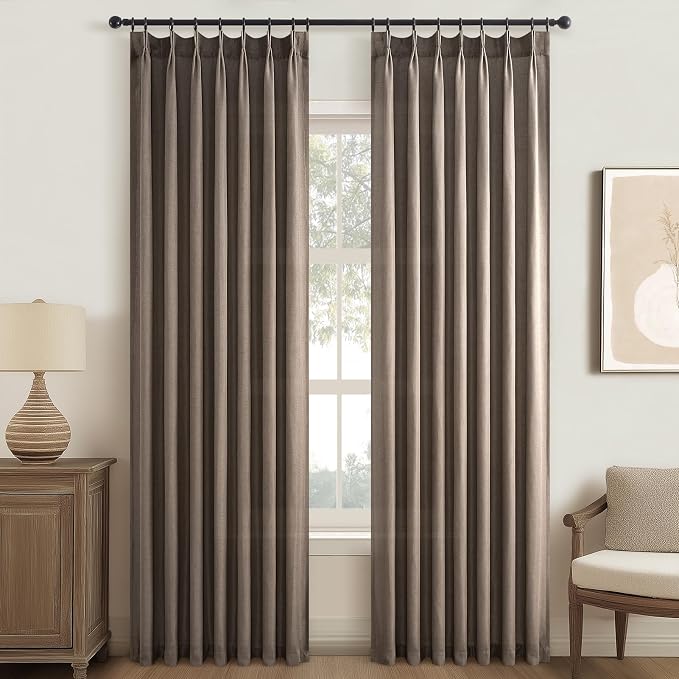 Pinch Pleated 92 Inch Curtains 2 Panels - Image 9