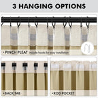 MIULEE 100% Blackout Linen Curtains 42 x 84 Inch Cream Beige 2 Panels | Thermal - Image 5