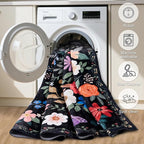 PLHXFR 3x10 Washable Runner Rug：Floral Indoor Kitchen Soft Carpet Black | - Image 8