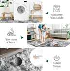 6x9 Area Rugs Washable Rug: Abstract Neutral Rugs Modern Non Slip Area Rug - Image 3
