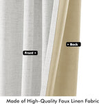 MIULEE 100% Blackout Linen Curtains 42 x 96 Inch Heathered White 2 Panels | - Image 6