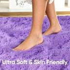 2x3 Purple Fluffy Soft Area Rug Non-Slip - Image 5