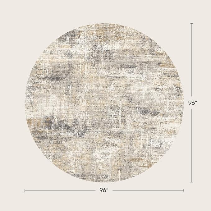 8ft Area Rug for Living Room, Abstract Washable Non-Slip Large Rugs, Dining Room - Image 2