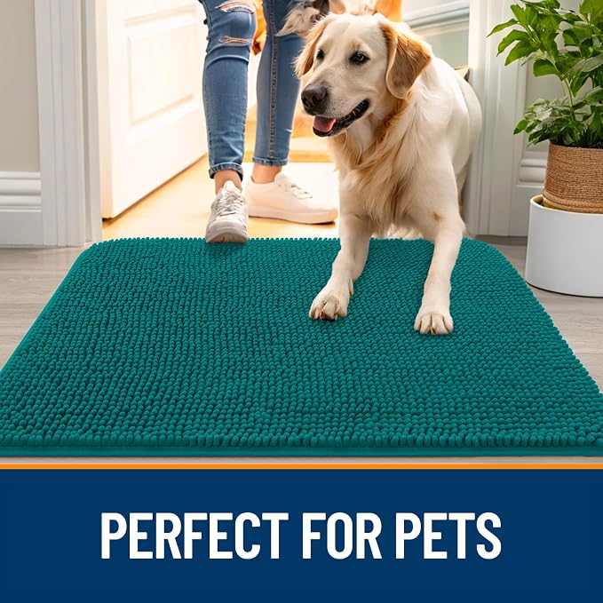 OLANLY Dog Door Mat for Muddy Paws 30x17, Super Absorbent Chenille Mud Mat | - Image 6